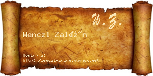 Wenczl Zalán névjegykártya